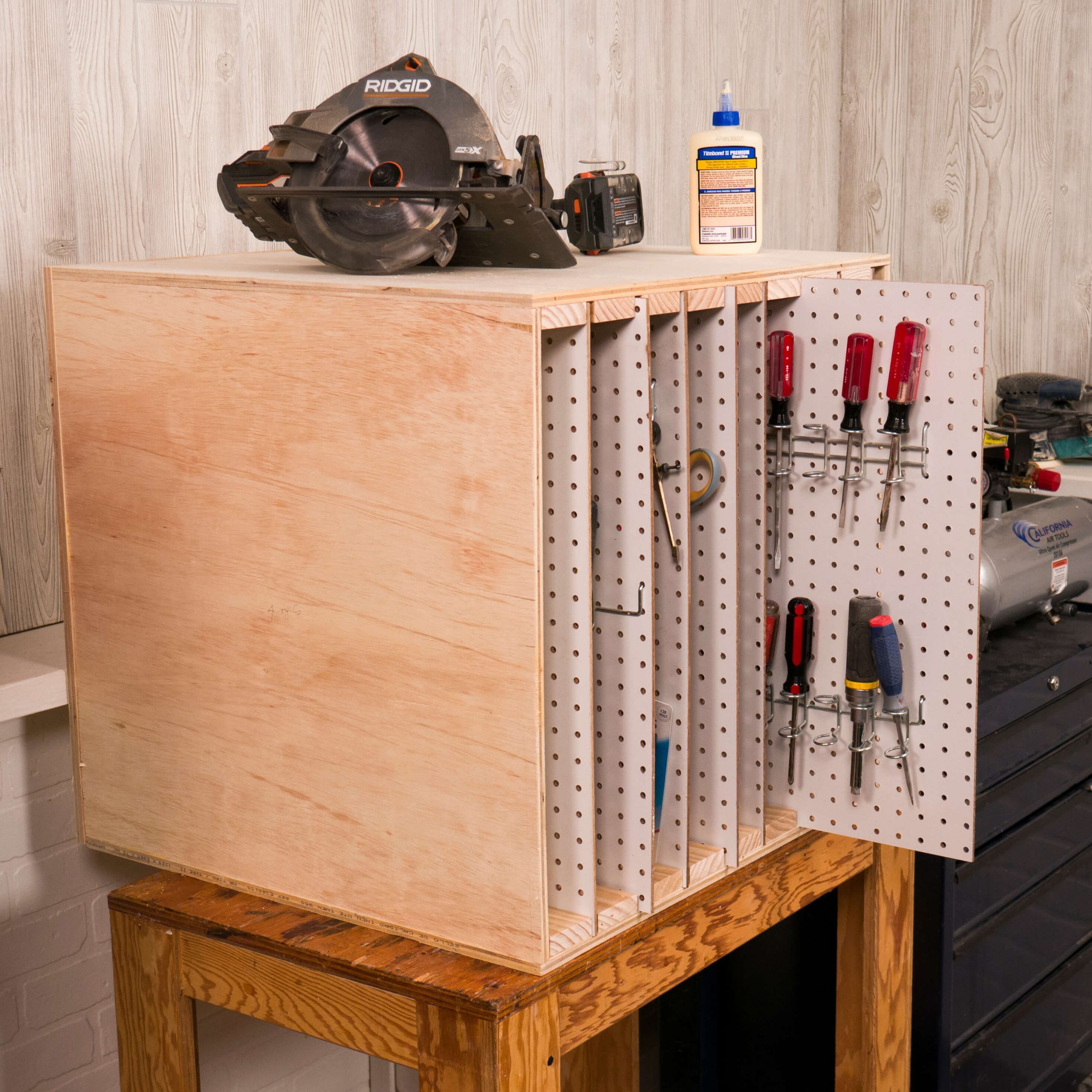 Peg Board Storage Featured