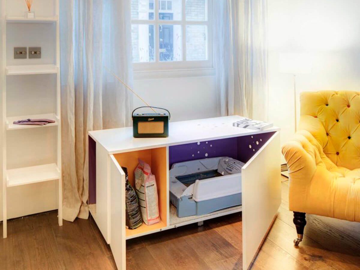 All-in-One Litter Box Cabinet Cat