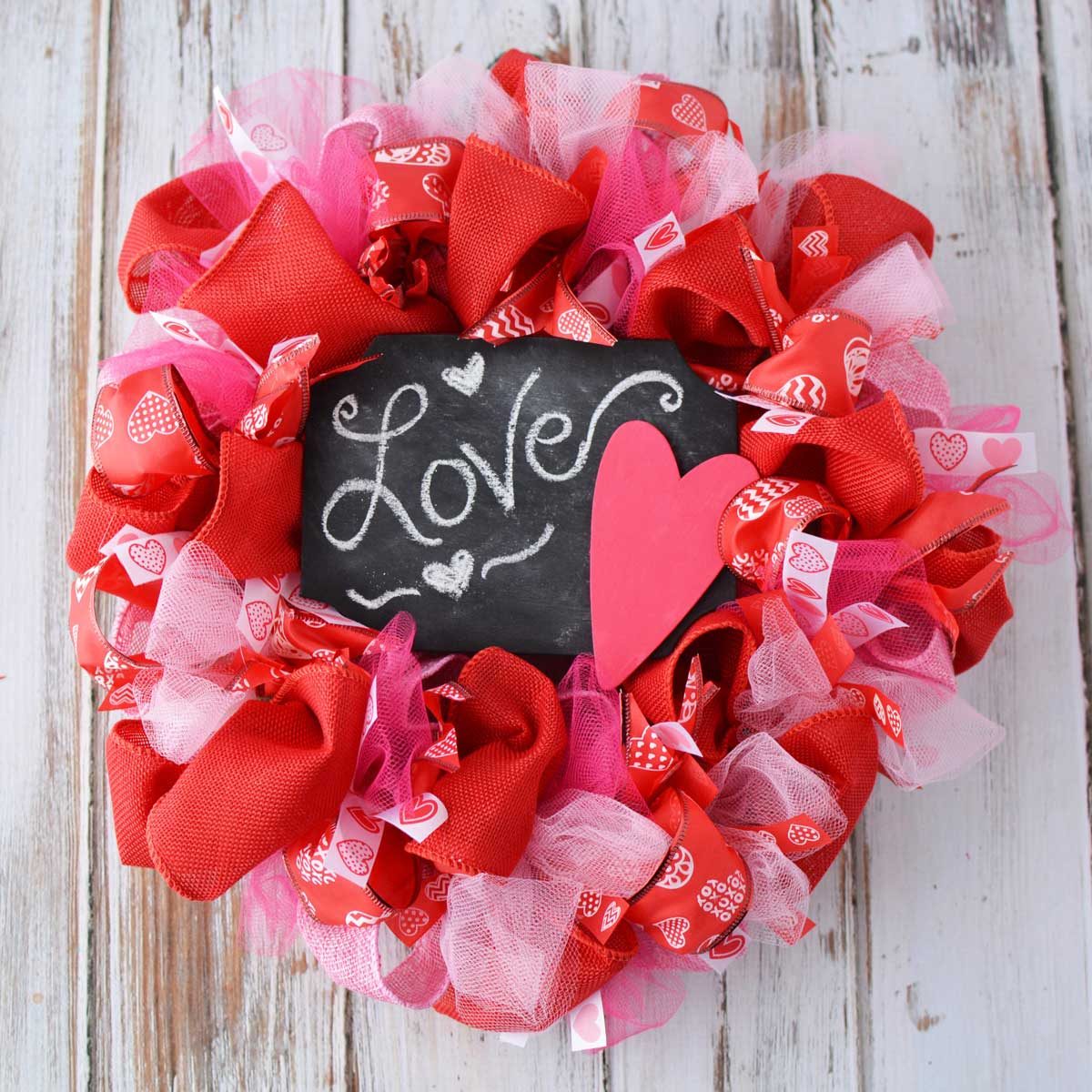 chalkboard valentine wreath