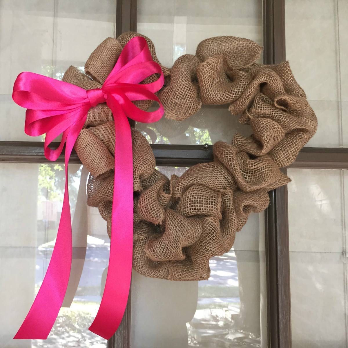 heart burlap wreath