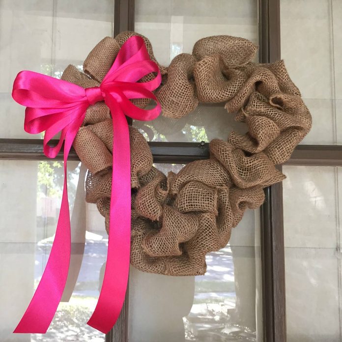 heart burlap wreath
