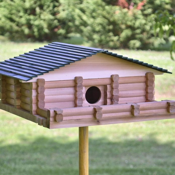 log cabin birdhouse