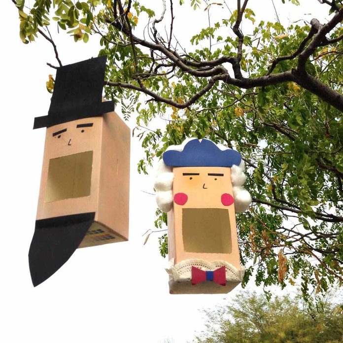 milk carton presidents birdhouse