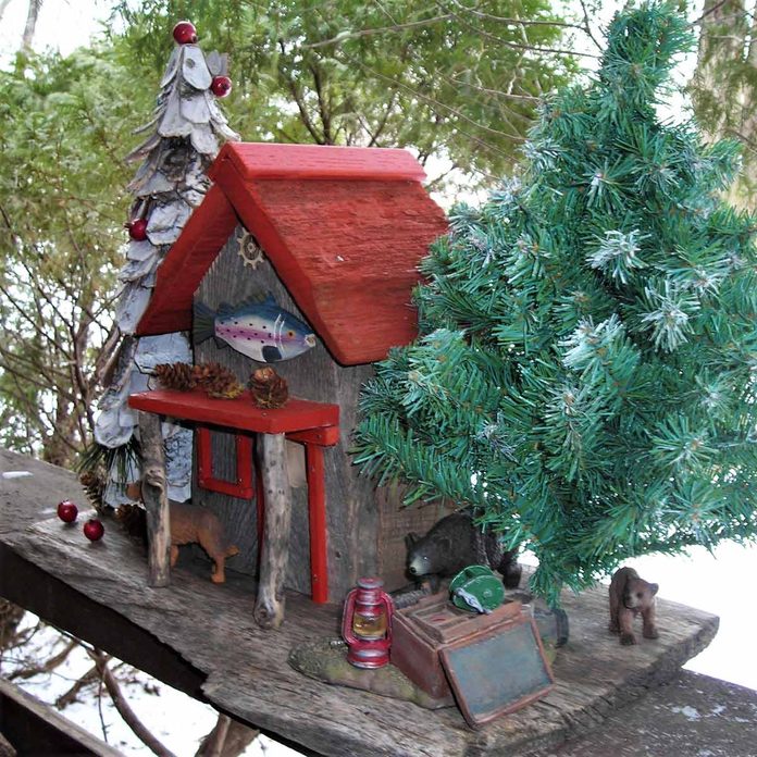 rustic cabin birdhouses