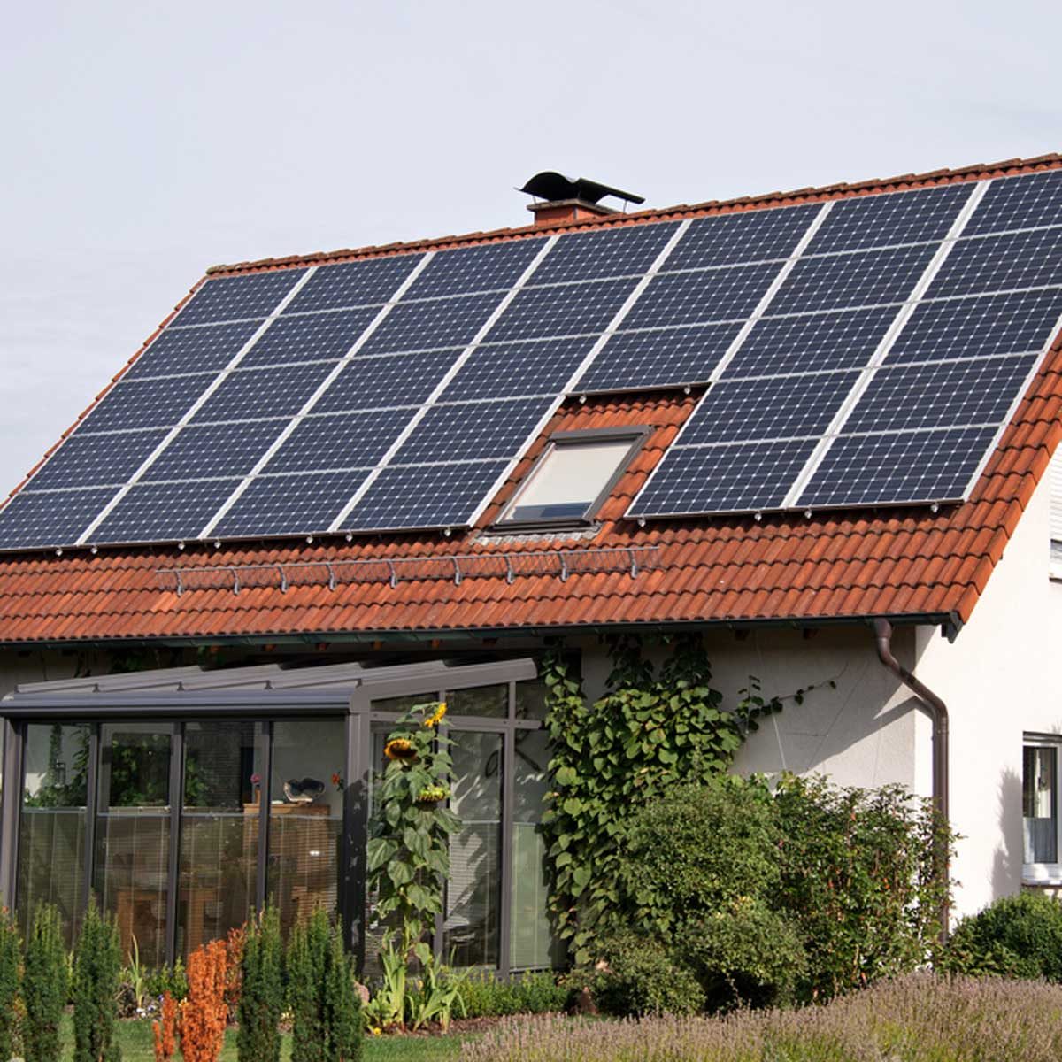 solar panels on home roof