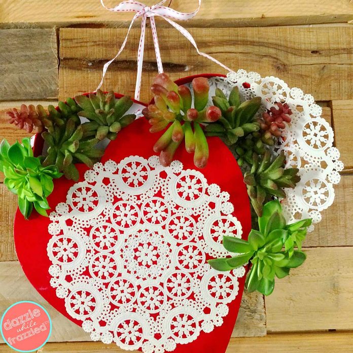 succulent valentine wreath