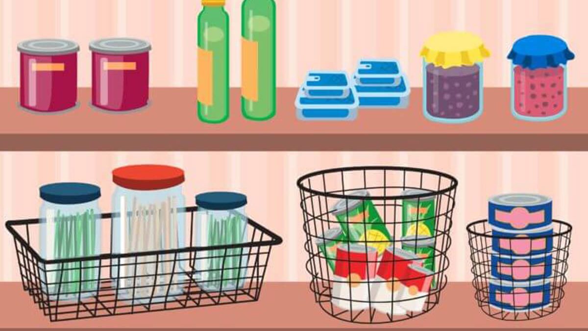 Pantry organization wire baskets