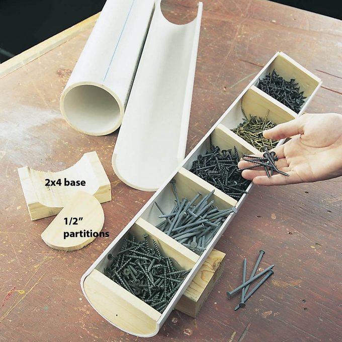 fastener storage with PVC