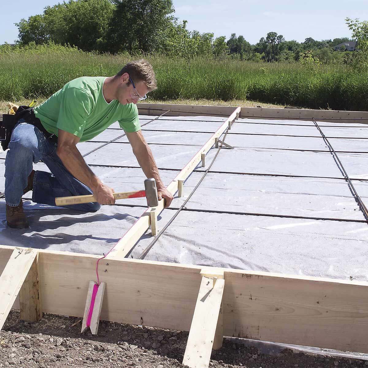 rebar grid for pouring concrete slab