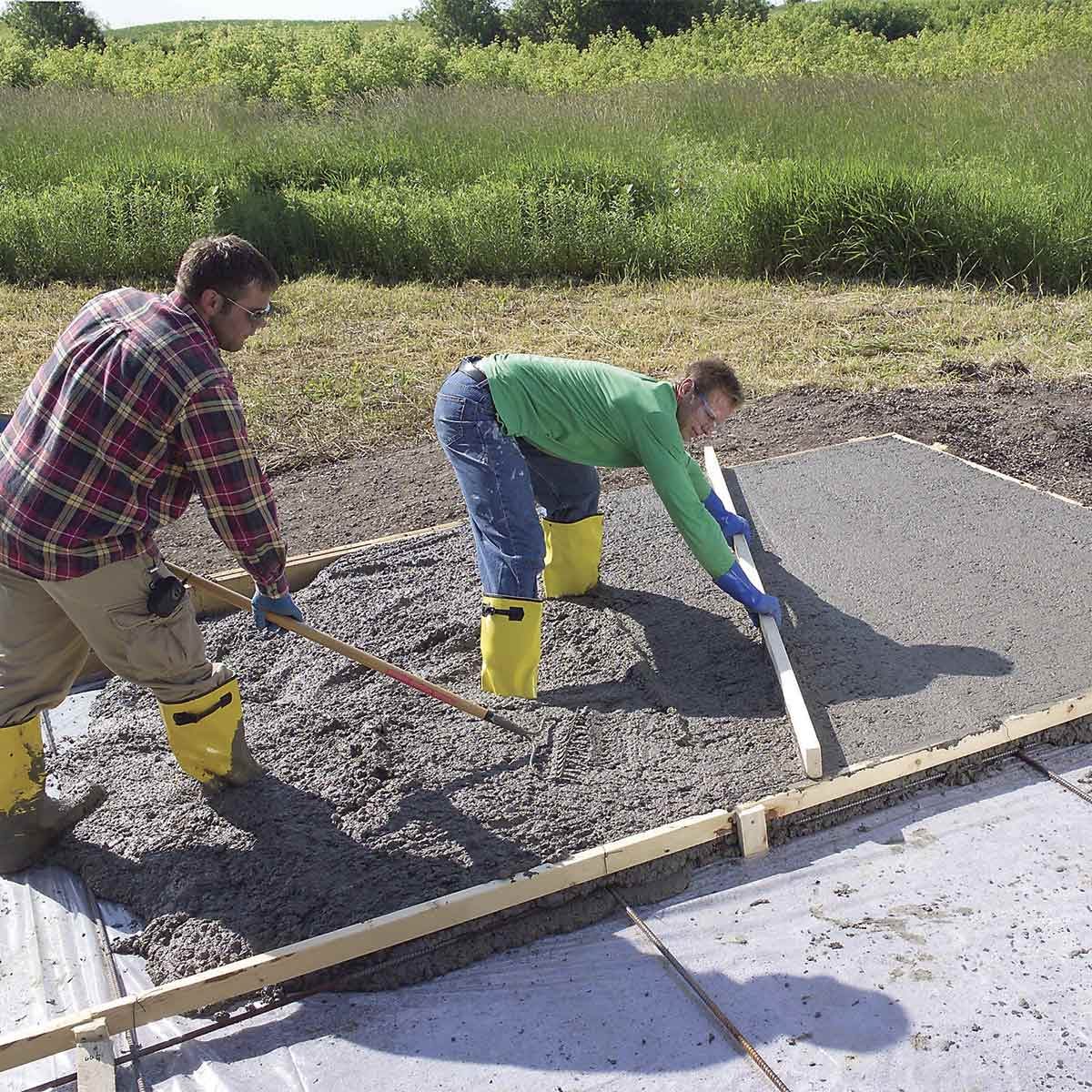 initial leveling concrete slab