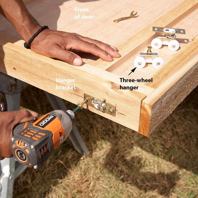 add wheels to sliding door