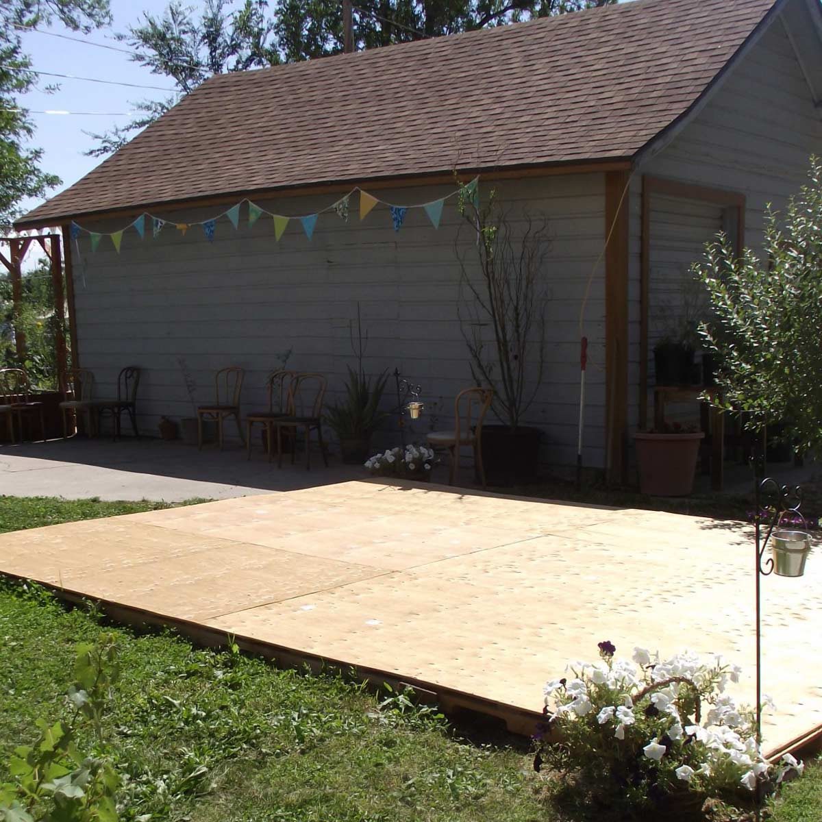 backyard wedding dance floor