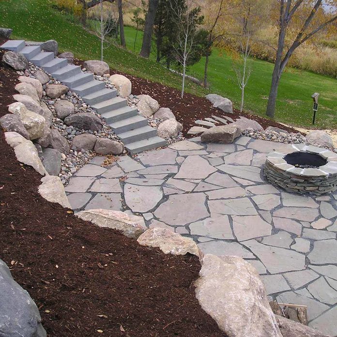 Patio with Retaining Wall