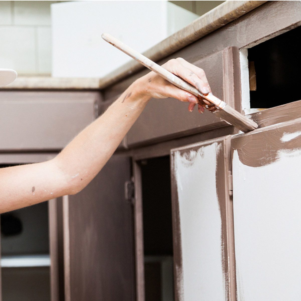 distressed painted cabinets