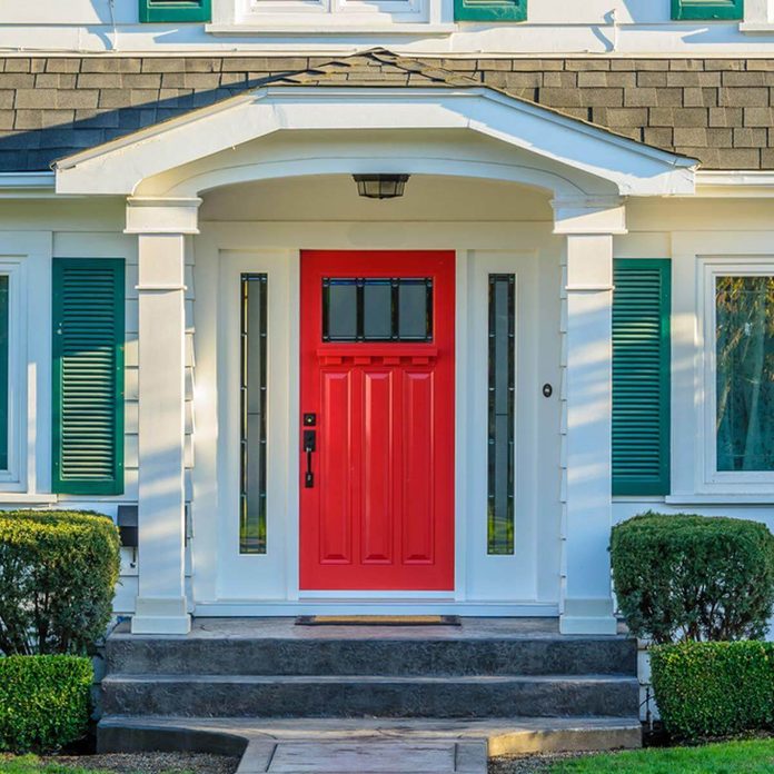 Red front door