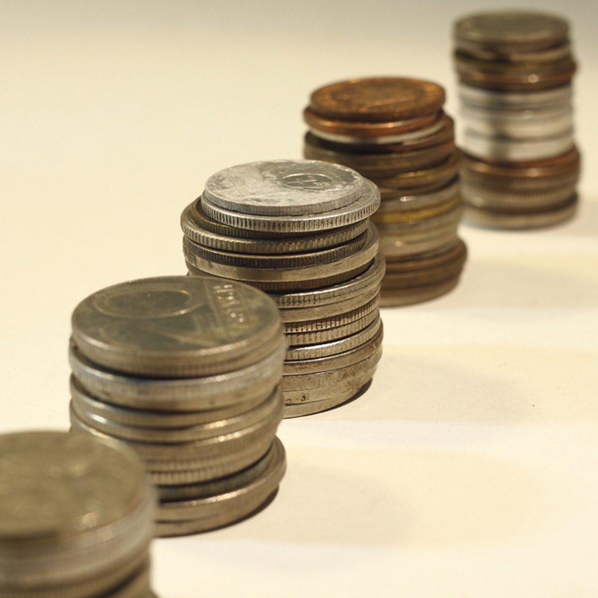 stack of coins for garage sale