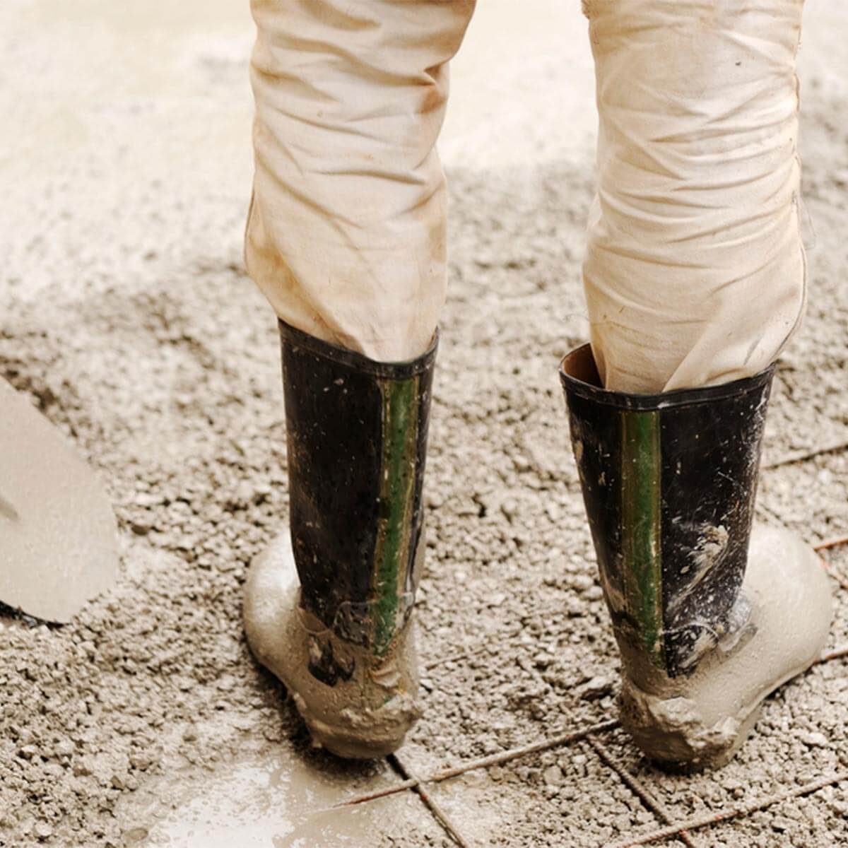 standing in concrete with boots