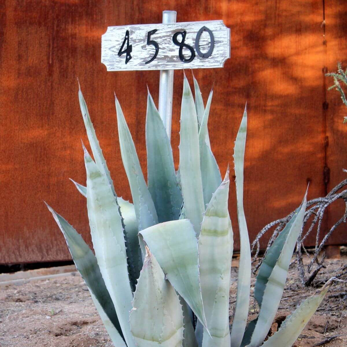 house numbers post sign