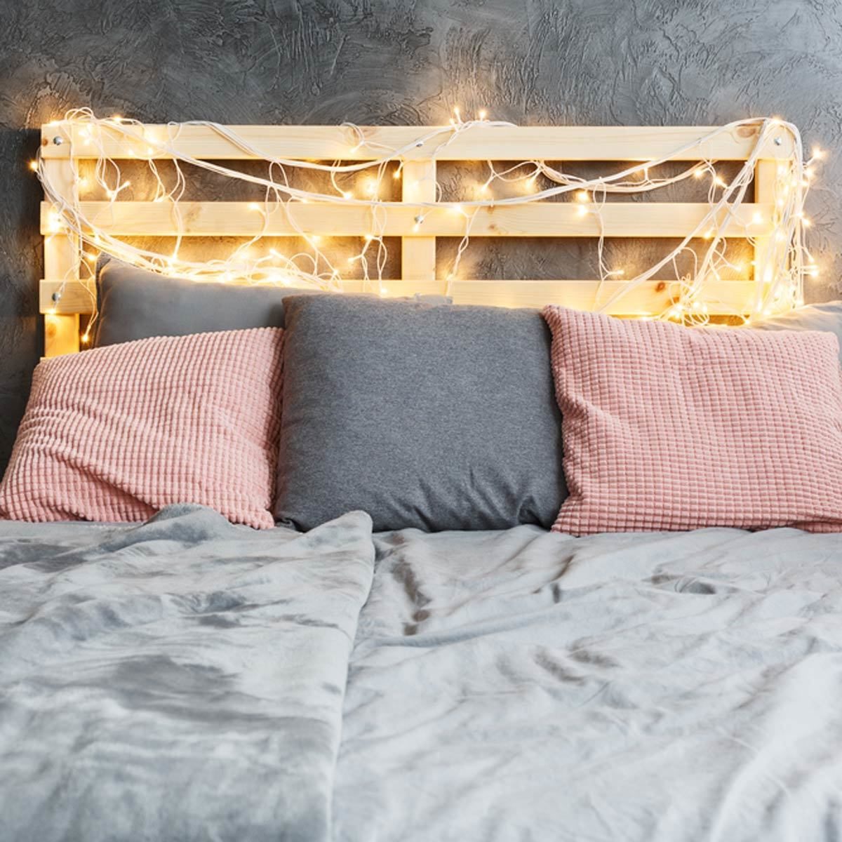 Pallet wood headboard