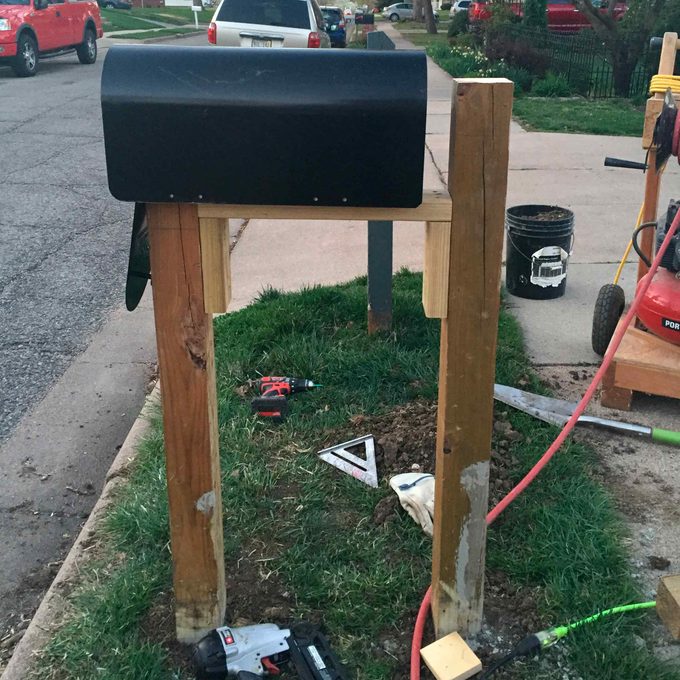 solid cedar mailbox