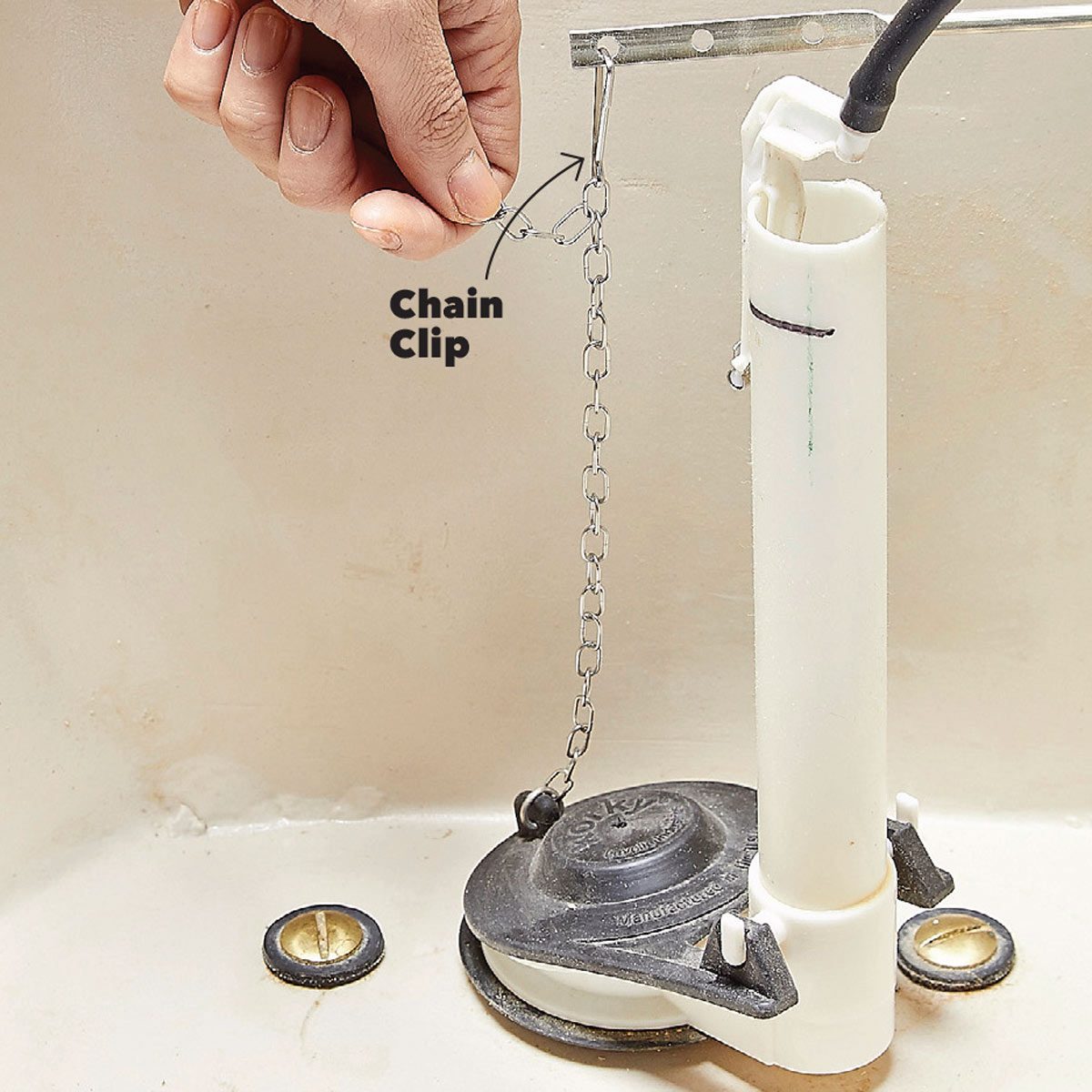 Toilet chain clip