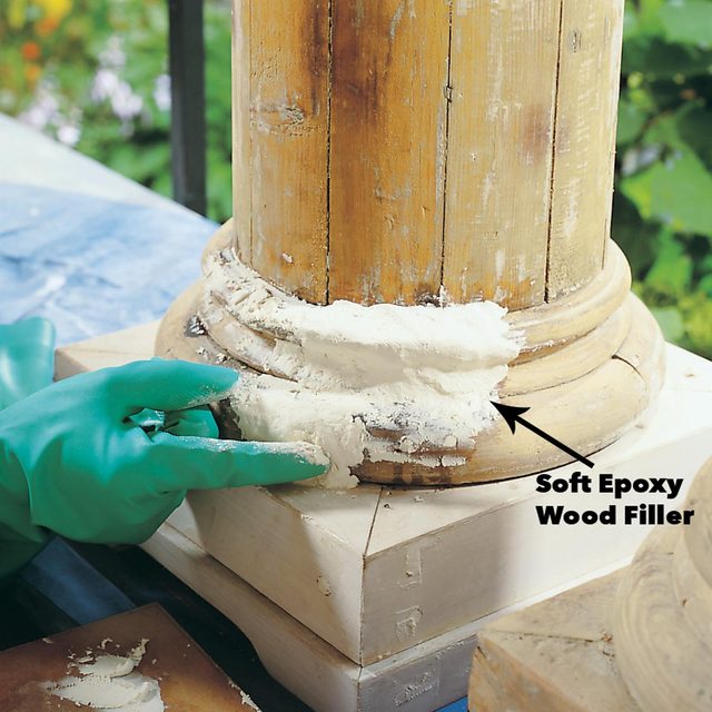 overfill wood rot area with epoxy