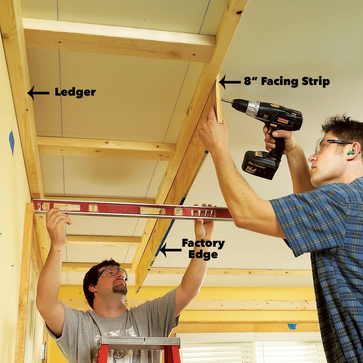 Facing plywood soffit lighting