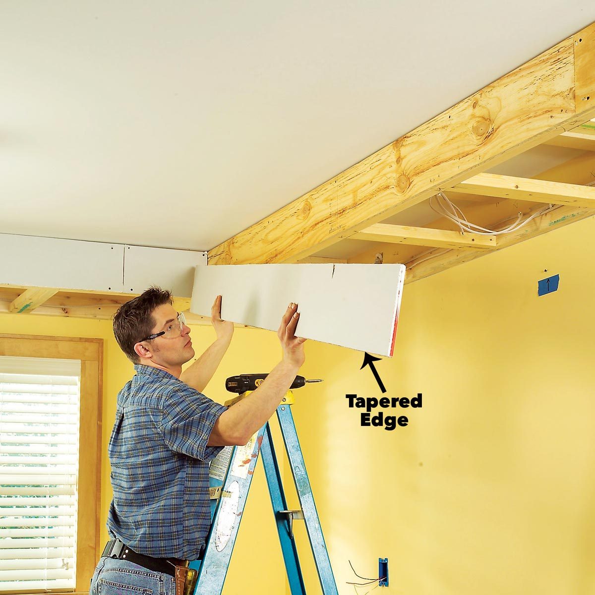 Drywall the soffit face