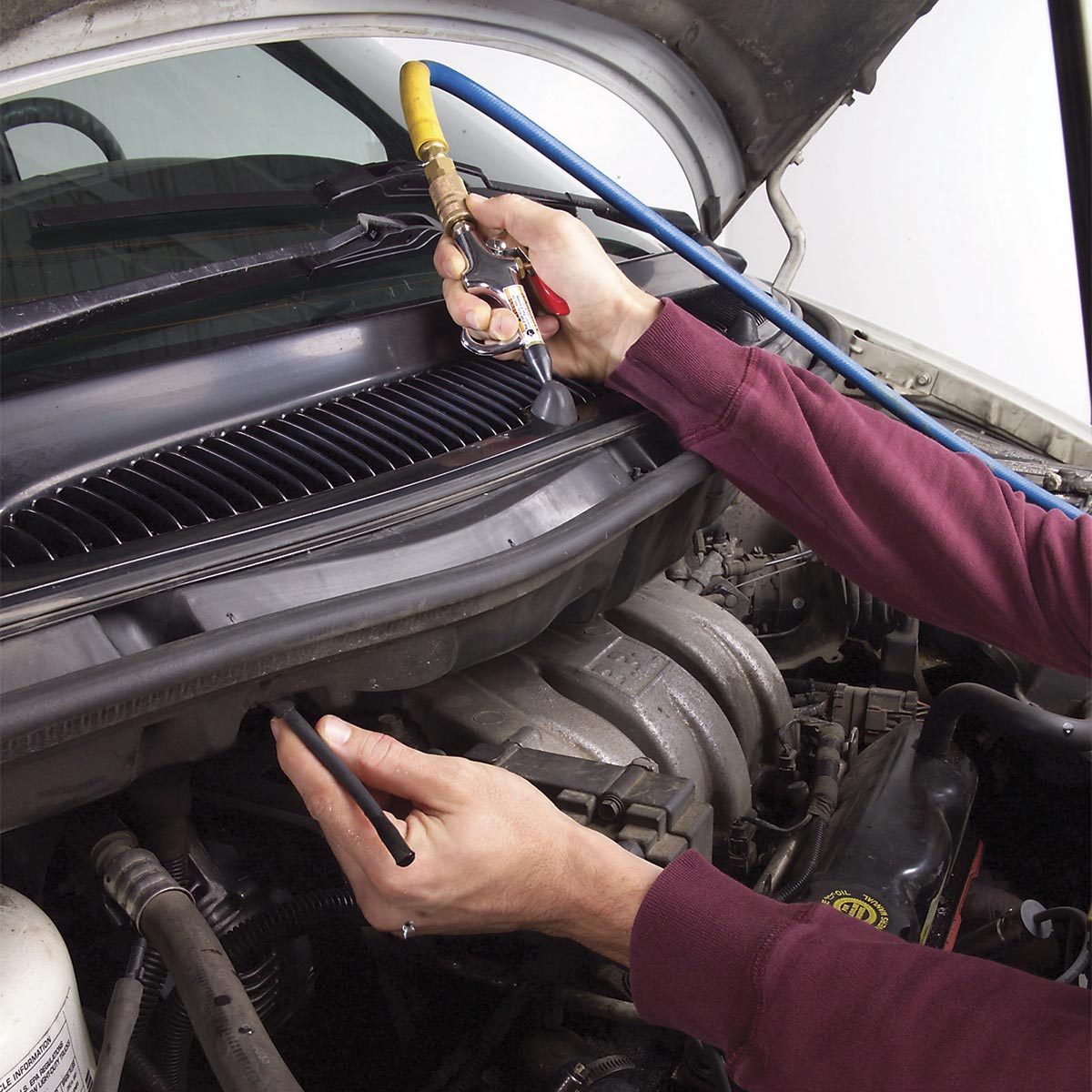 unclog windshield washer