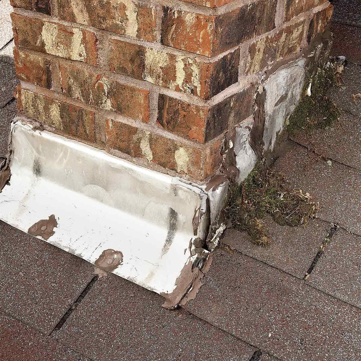 rusted flashing around chimney