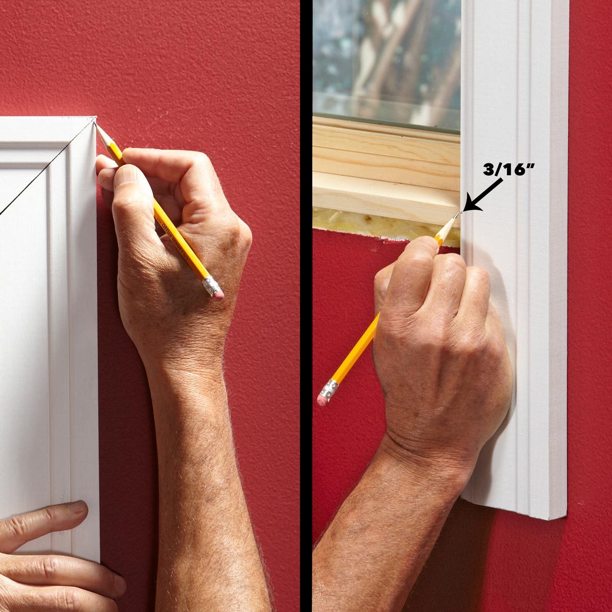 cut window trim sides to length 