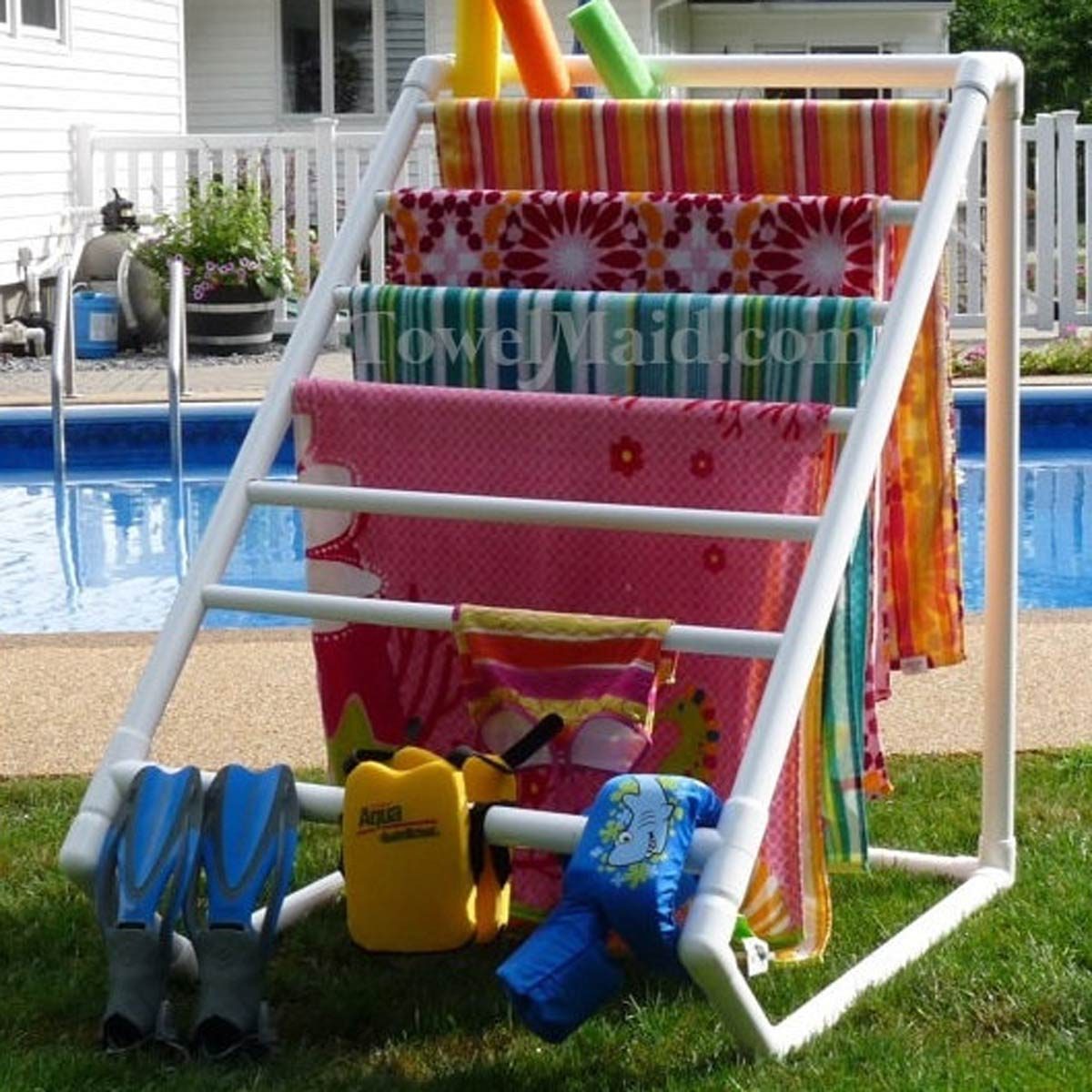 pvc beach towel drying rack