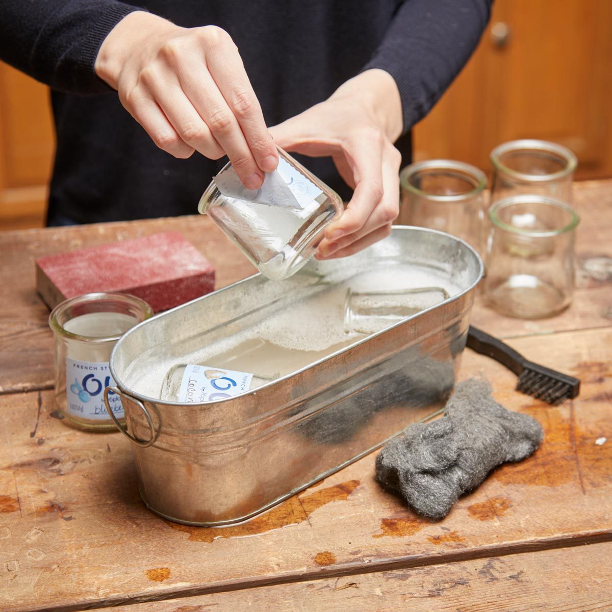 clean glass oui yogurt jars 