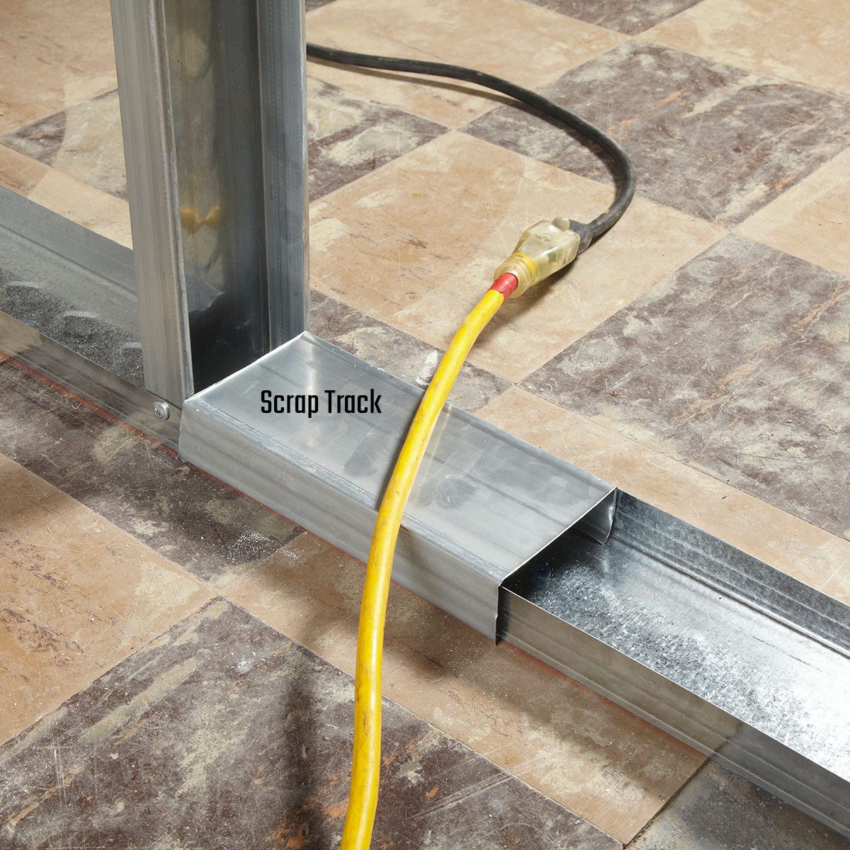 Scrap track preventing cord damage | Construction Pro Tips