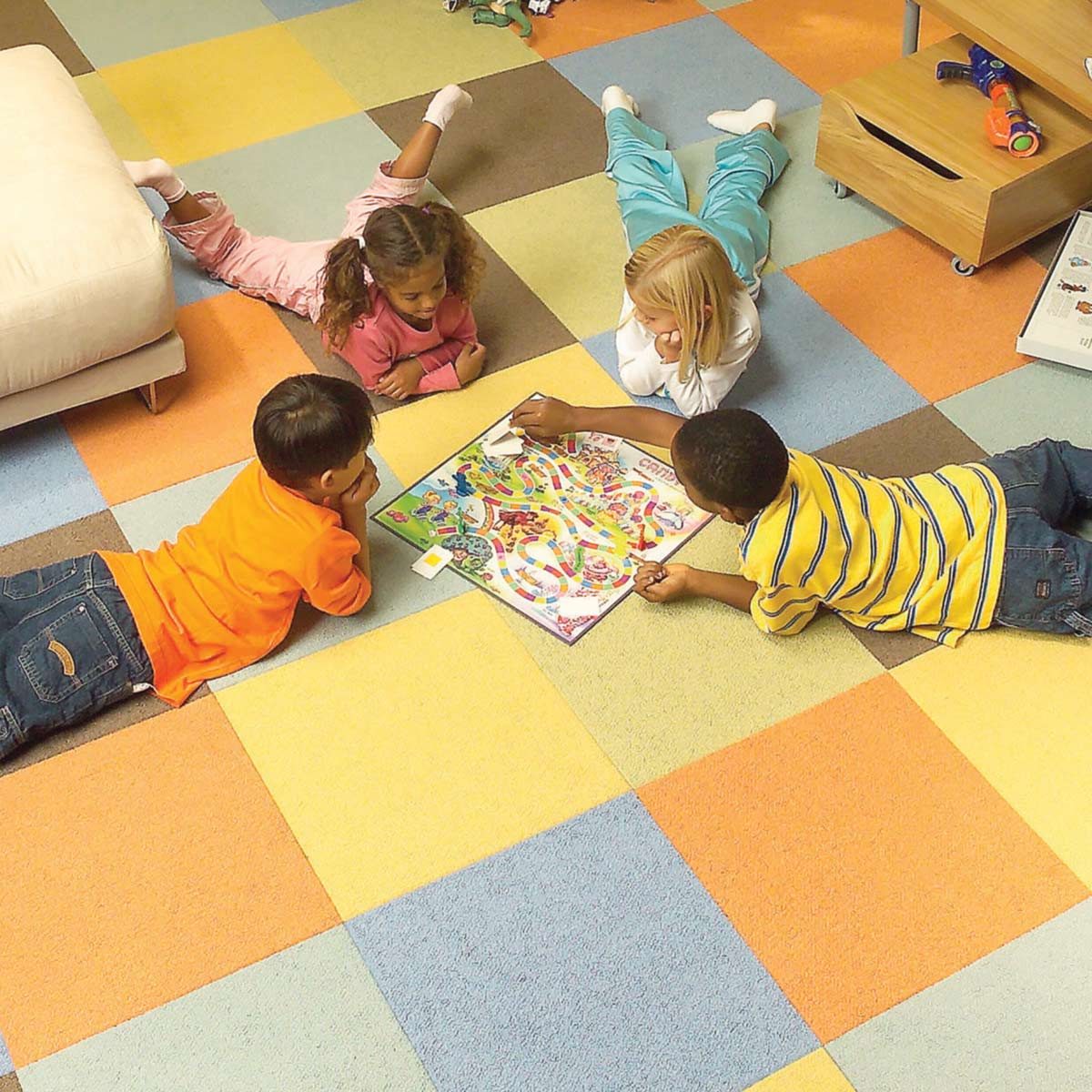 carpet squares kids children playing