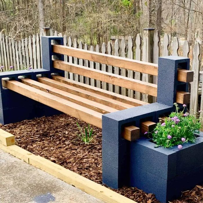 Cinder Block Back Yard Seating Via Artsyprettyplants
