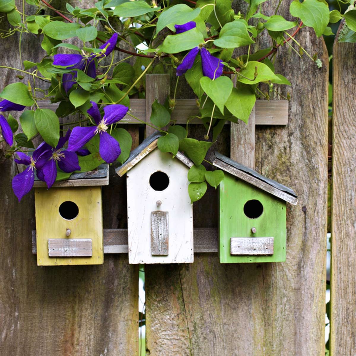 Hide AC Unit with Birdhouse Picket Fence