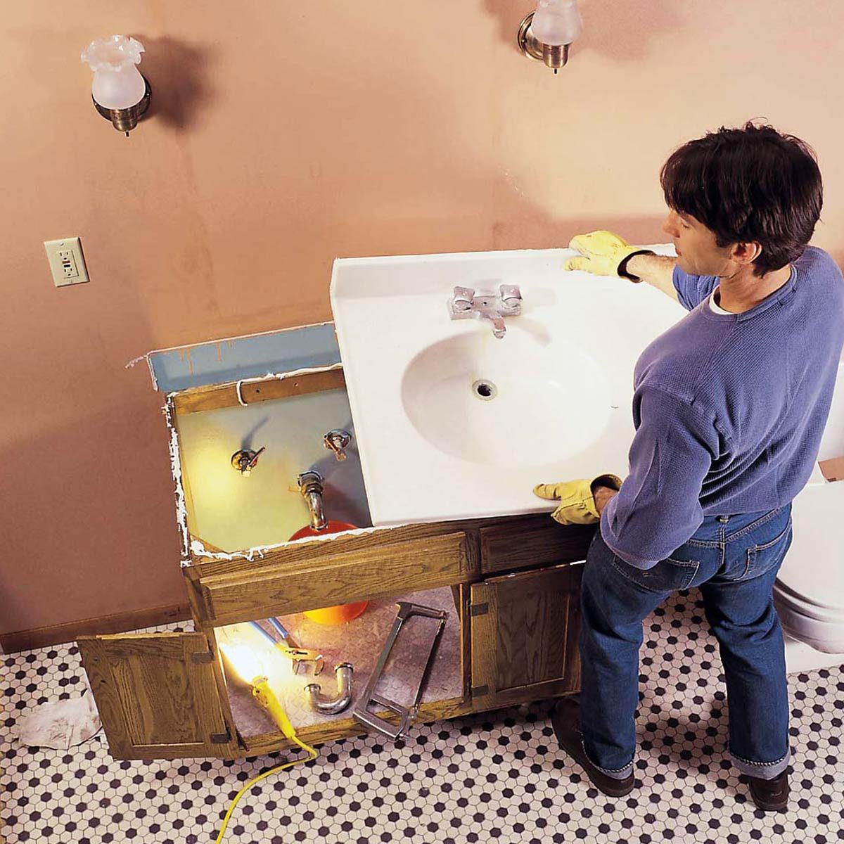 bathroom sink remodel before