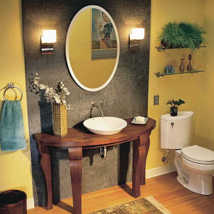 before and after bathroom vessel sink remodel