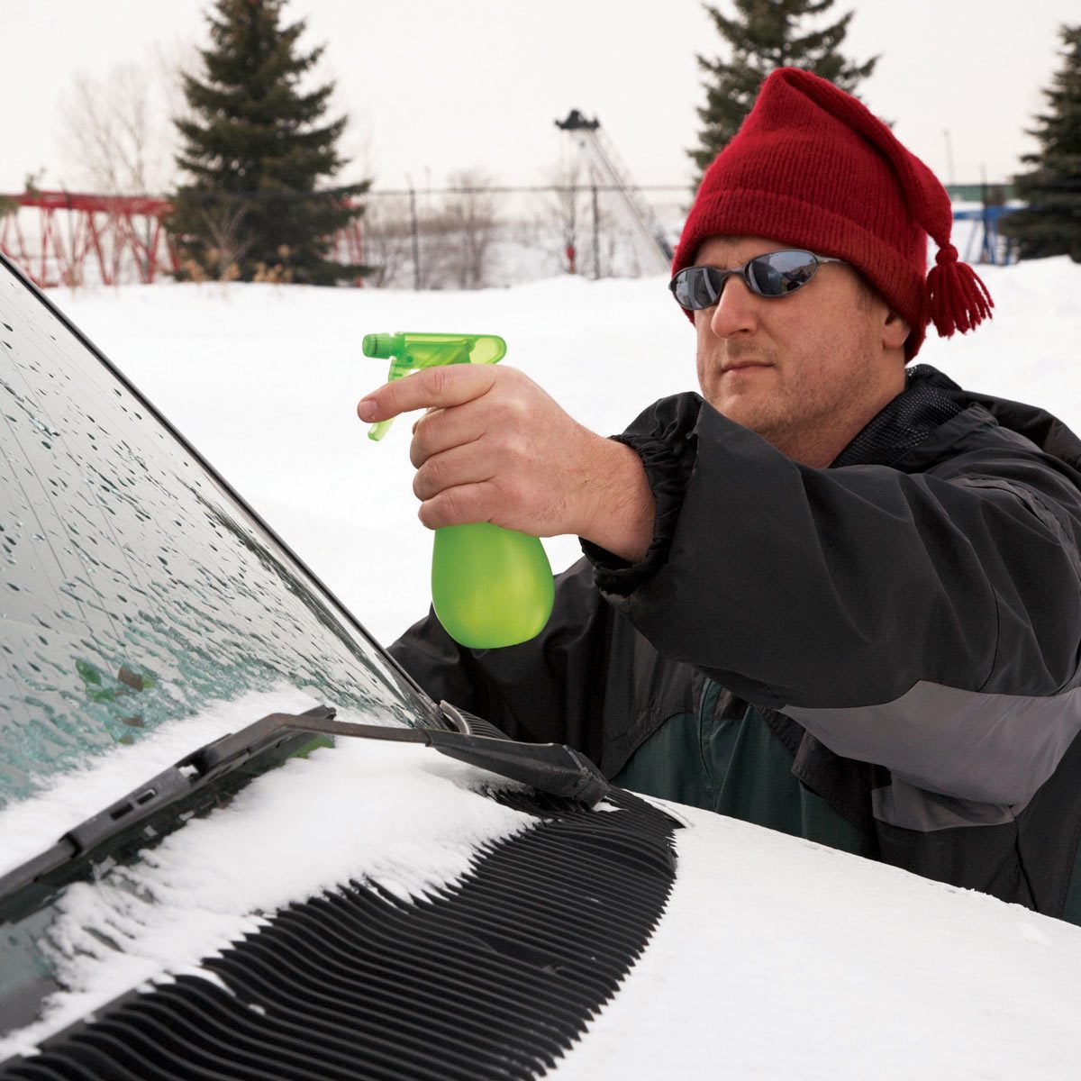 ice proof windshield with alcohol