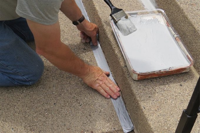 duct tape on concrete stairs