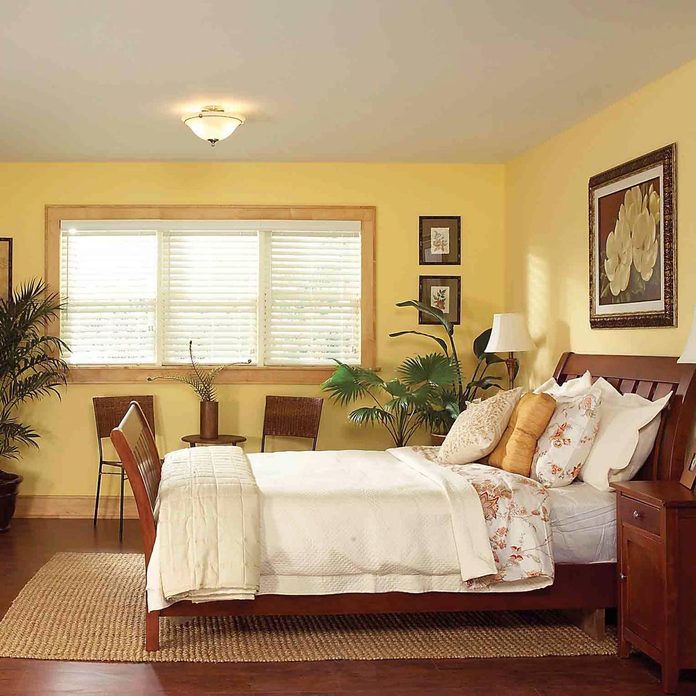 Bedroom makeover before dim light bedroom