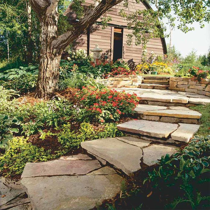backyard stairs finished