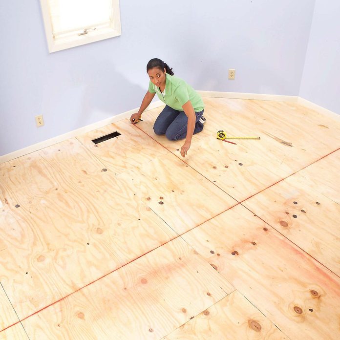 unfinished floor prep for carpet sqaures