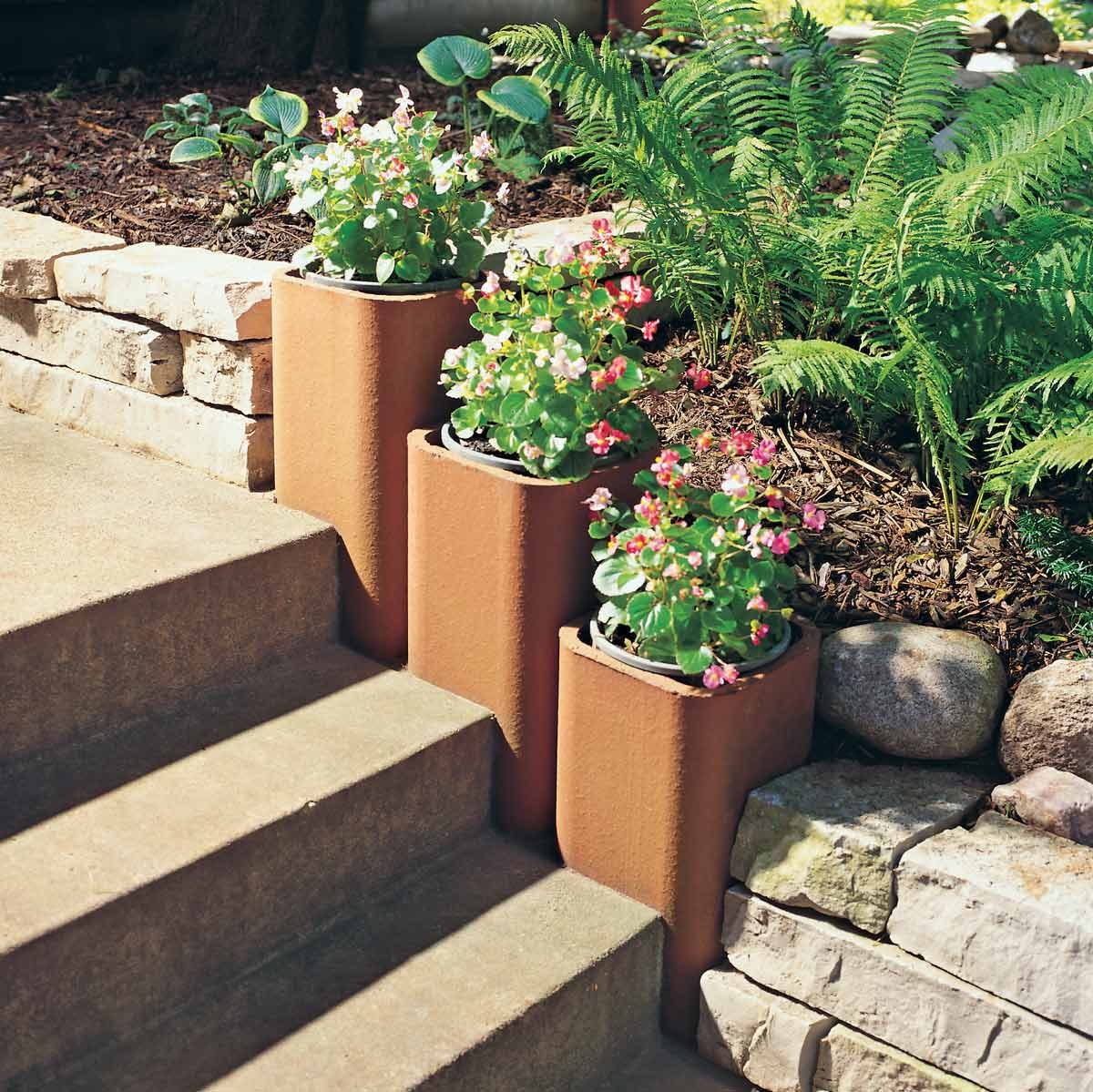 chimney flue planters terra-cotta