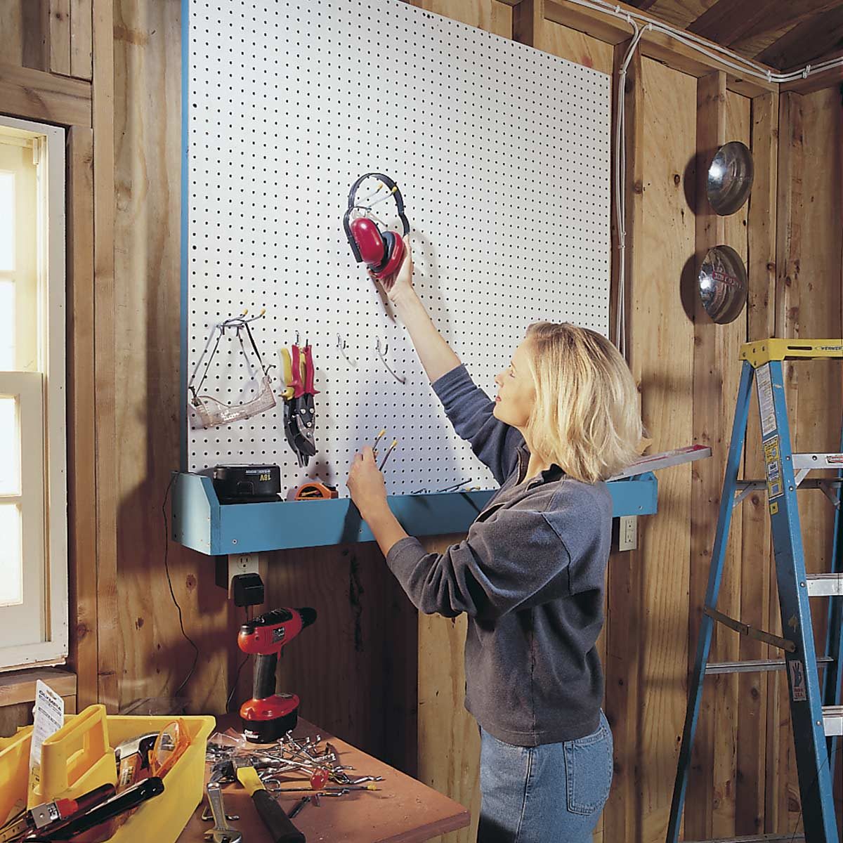 pegboard storage wall