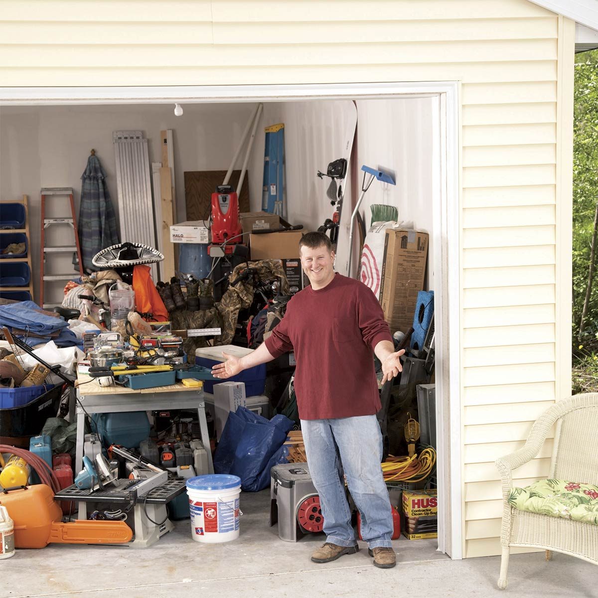 really messy garage