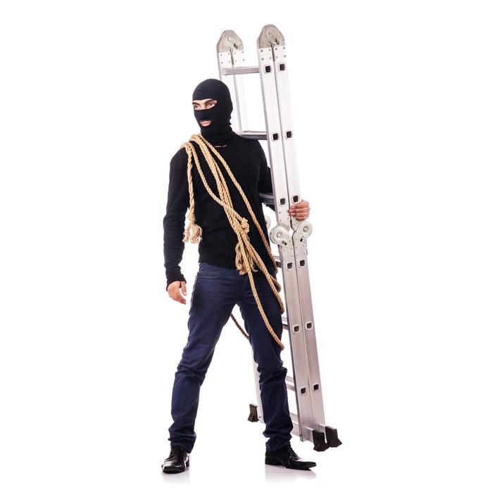 Don't supply robbers with extra help, like a ladder.