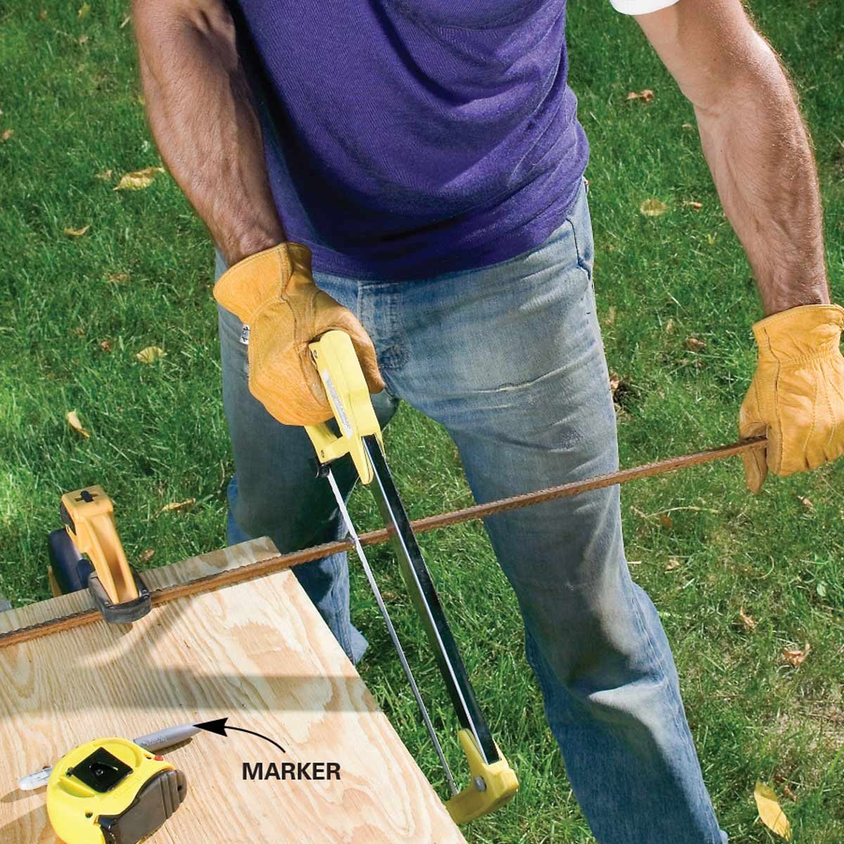 cut rebar into stakes