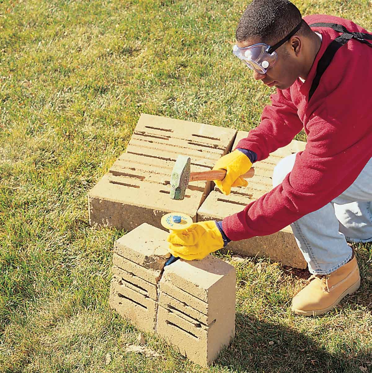 finish the cut from the side block